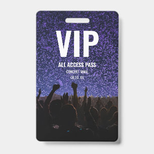 Badge Nom personnalisé pour le pass VIP du festival de c