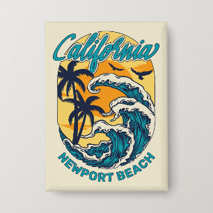 Badge Nom personnalisé / Texte Californie Surf