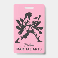 Nom personnalisé, Texte & Couleur Arts Martiaux