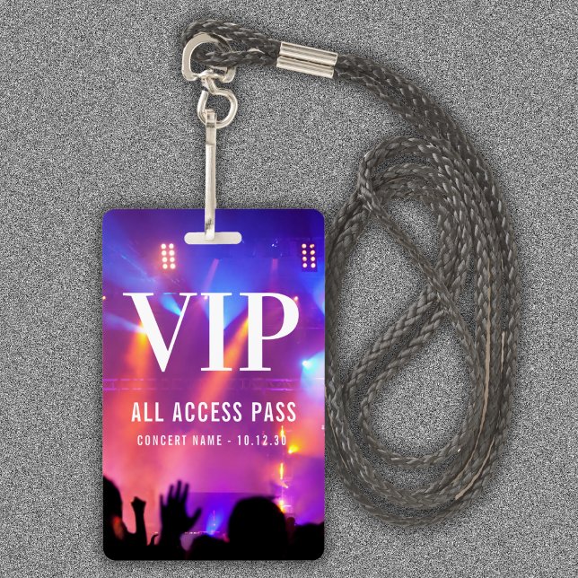 Badge Nom personnalisé VIP All Access Pass Concert (Créateur téléchargé)