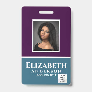 Badge Nom photo couleur de l'employé QR numérisation cod