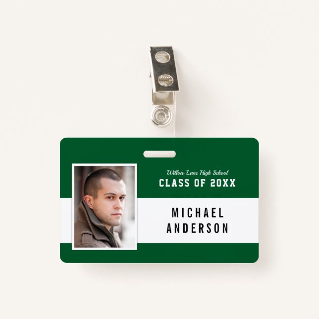 Badge Nom photo de la classe de variation de couleur mod (Devant avec clip)