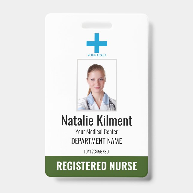 Badge Nom photo de l'employé de l'hôpital Logo Forest Gr (Avant)