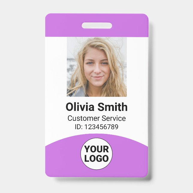 Badge Nom photo de l'employé personnalisé ID de rôle Cod (Avant)