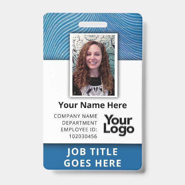 Badge Nom photo de l'employé professionnel personnalisé (Avant)
