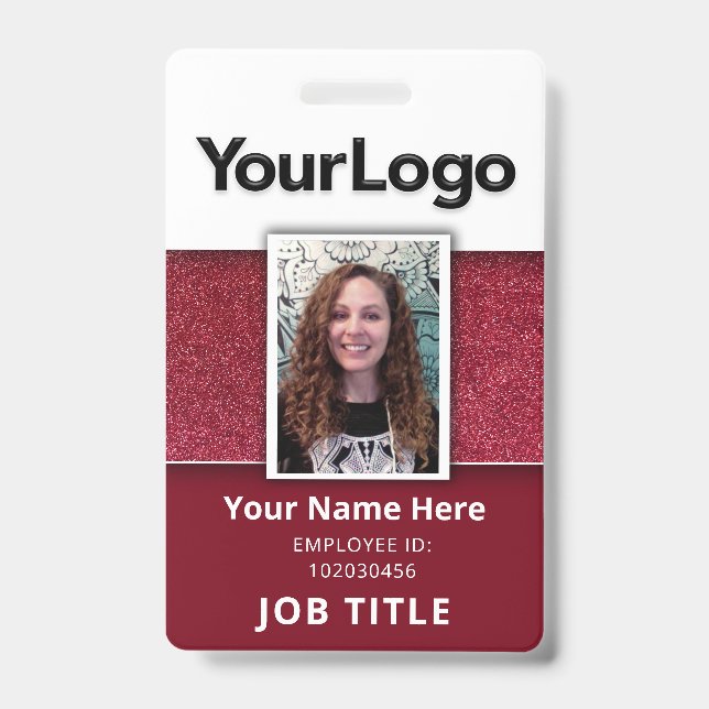Badge Nom photo de l'employé professionnel personnalisé (Avant)