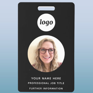 Badge Nom professionnel noir propre ID photo