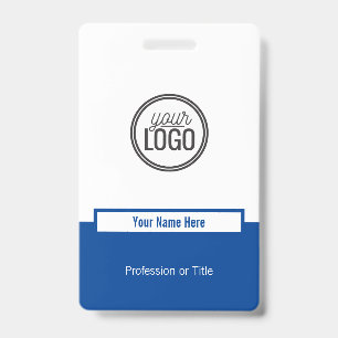 Badge Nom professionnel personnalisé bloc de couleur ble