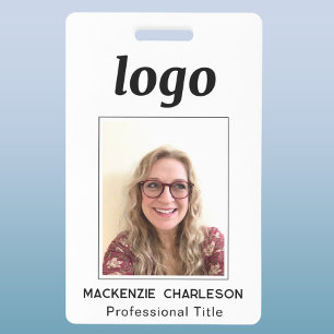 Badge Nom professionnel propre avec photo d'identité