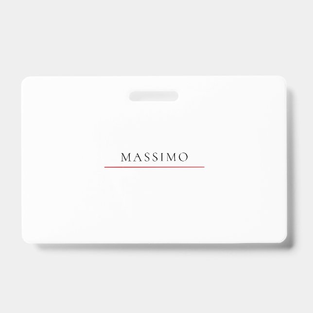 Badge Nom propre décoration chic simple noir blanc (Avant)