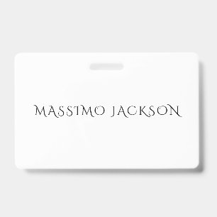 Badge Nom propre décoration chic simple uni noir blanc
