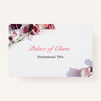 Badge Nom rose floral