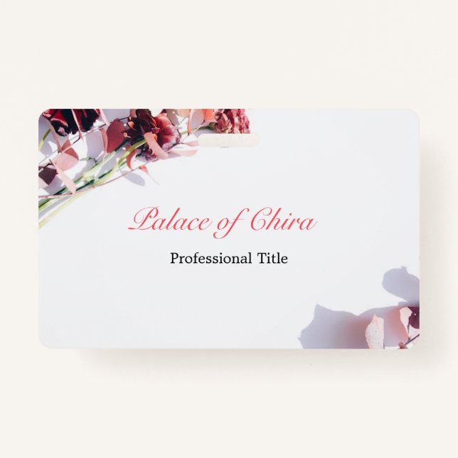 Badge Nom rose floral (Devant)