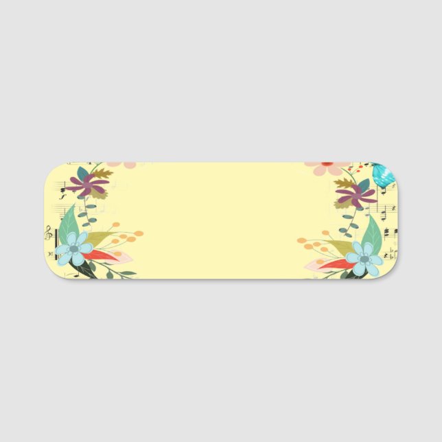 Badge nominatif à personnaliser avec un design flo (Devant)