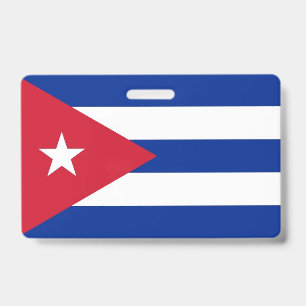 Badge nominatif avec drapeau de Cuba