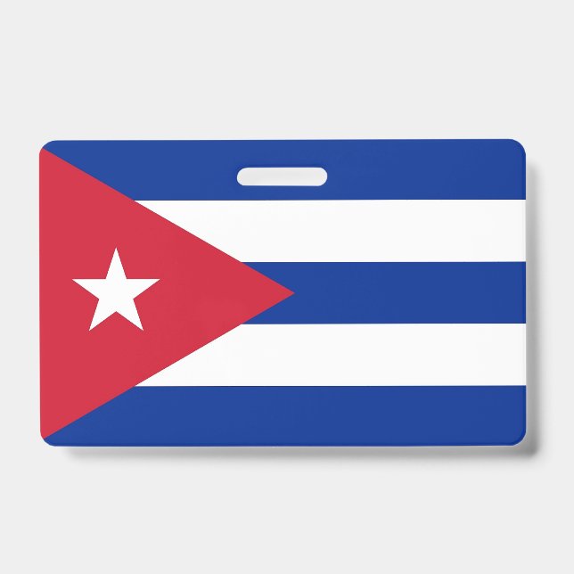 Badge nominatif avec drapeau de Cuba (Avant)