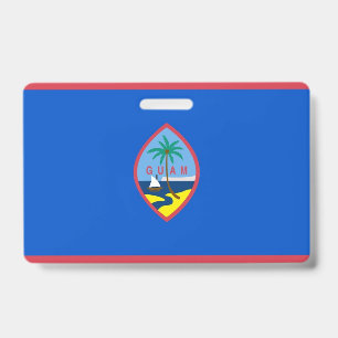 Badge nominatif avec drapeau de Guam, États-Unis