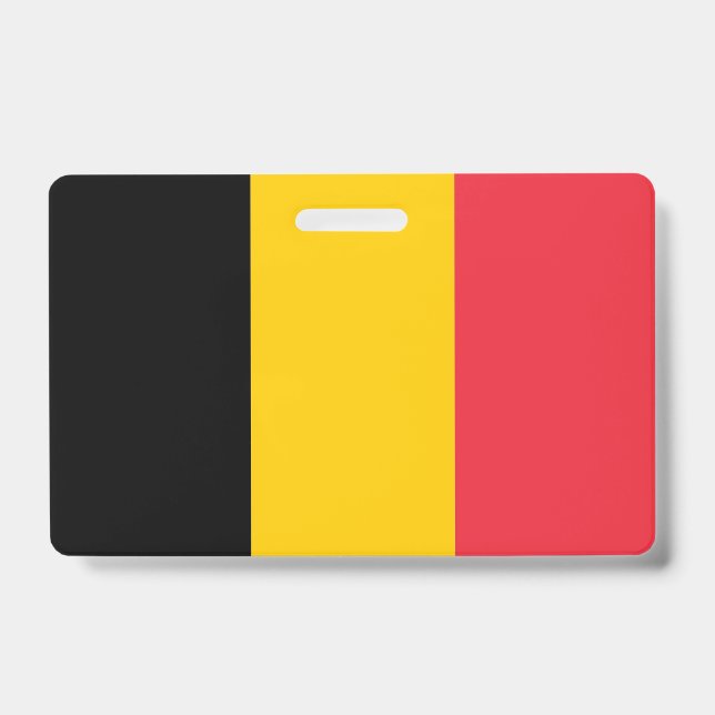 Badge nominatif avec drapeau de la Belgique (Avant)
