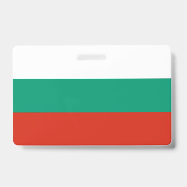 Badge nominatif avec drapeau de la Bulgarie (Avant)