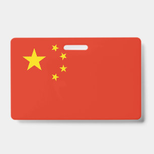 Badge nominatif avec drapeau de la Chine