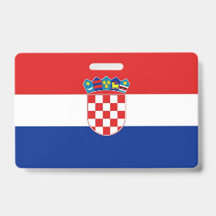 Badge nominatif avec drapeau de la Croatie