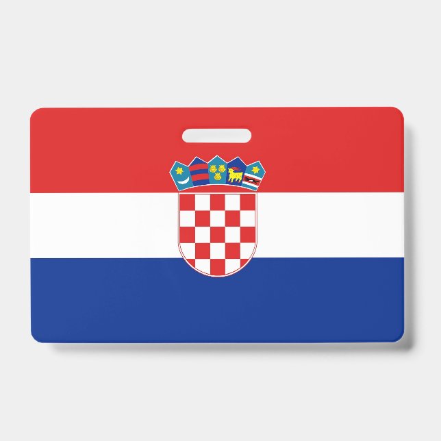 Badge nominatif avec drapeau de la Croatie (Avant)