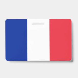 Badge nominatif avec drapeau de la France