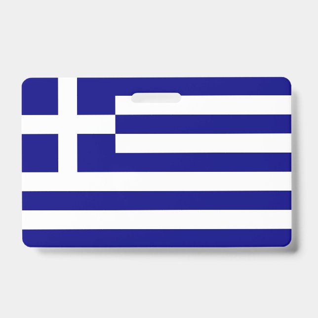 Badge nominatif avec drapeau de la Grèce (Avant)