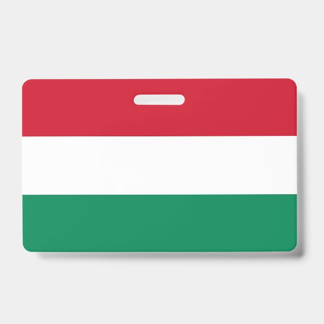 Badge nominatif avec drapeau de la Hongrie (Avant)