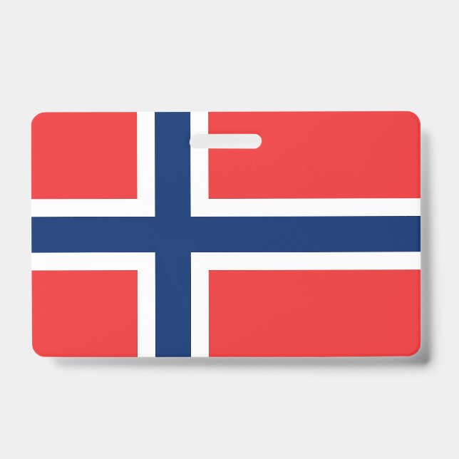 Badge nominatif avec drapeau de la Norvège (Avant)