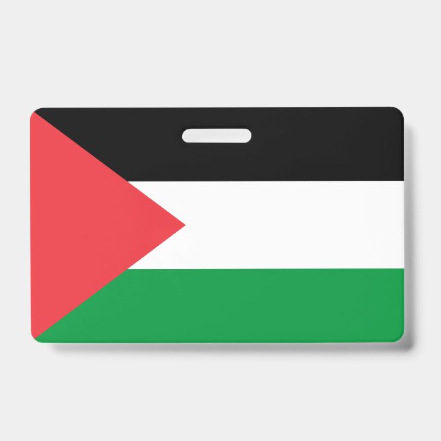 Badge nominatif avec drapeau de la Palestine (Avant)