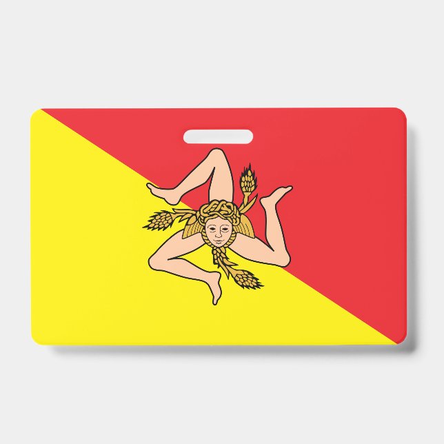 Badge nominatif avec drapeau de la Sicile, Italie (Avant)