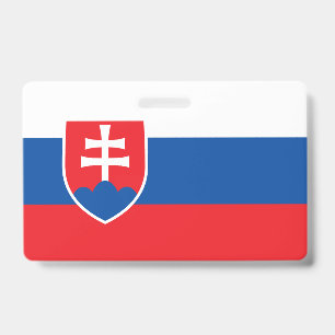 Badge nominatif avec drapeau de la Slovaquie