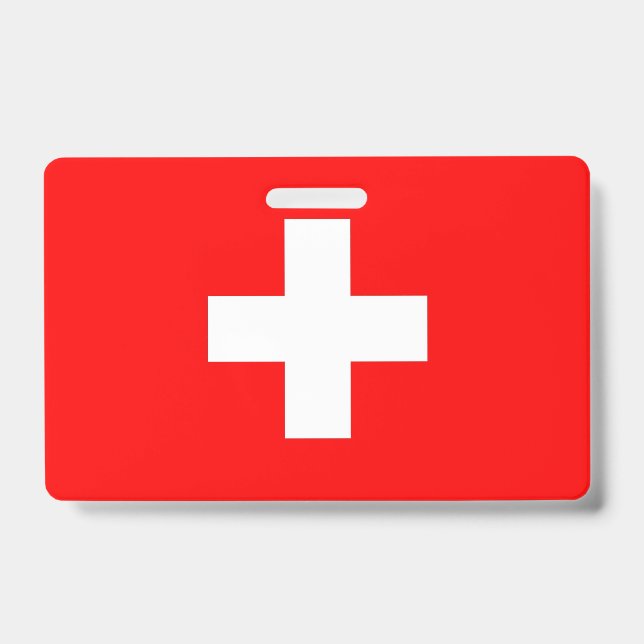 Badge nominatif avec drapeau de la Suisse (Avant)