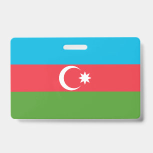 Badge nominatif avec drapeau de l'Azerbaïdjan