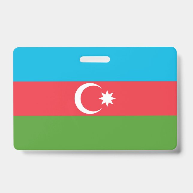 Badge nominatif avec drapeau de l'Azerbaïdjan (Avant)