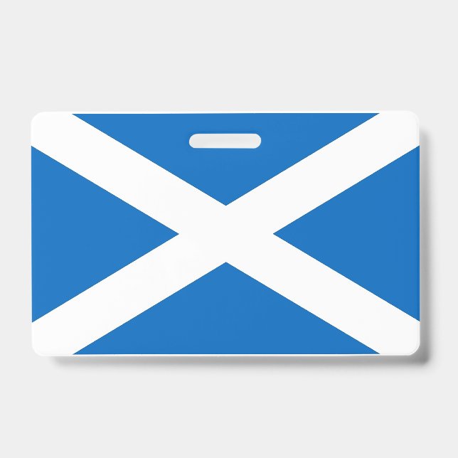 Badge nominatif avec drapeau de l'Écosse, Royaume- (Avant)