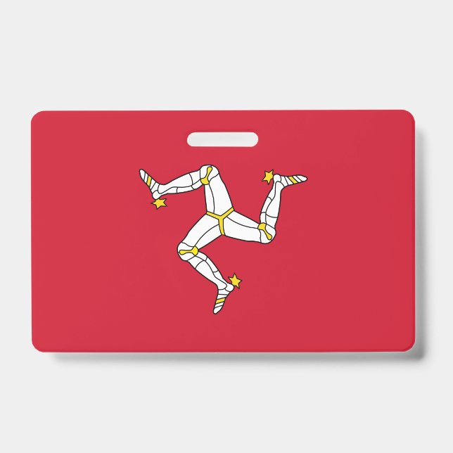 Badge nominatif avec drapeau de l'île de Man, Roya (Avant)