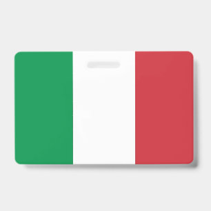 Badge nominatif avec drapeau de l'Italie