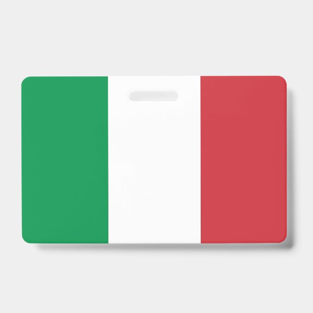 Badge nominatif avec drapeau de l'Italie (Avant)