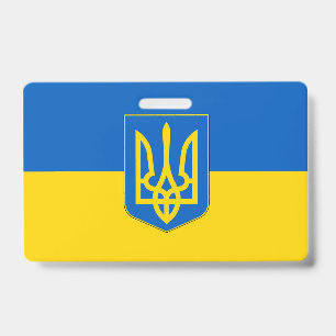 Badge nominatif avec drapeau de l'Ukraine