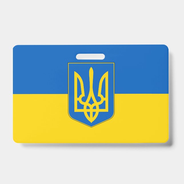 Badge nominatif avec drapeau de l'Ukraine (Avant)