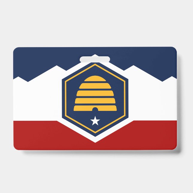 Badge nominatif avec drapeau de l'Utah, États-Unis (Avant)