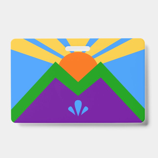 Badge nominatif avec drapeau de Manitou Springs (Avant)