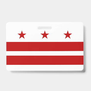 Badge nominatif avec drapeau de Washington DC, Éta