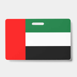 Badge nominatif avec drapeau des Émirats arabes un