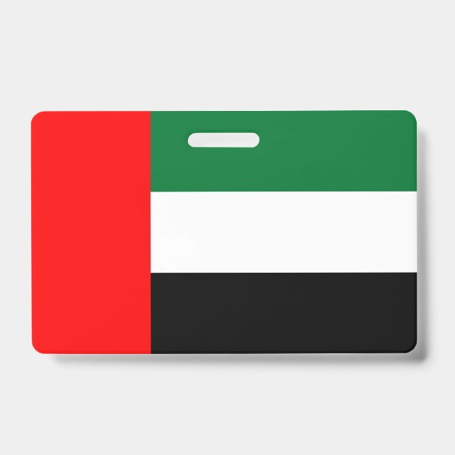 Badge nominatif avec drapeau des Émirats arabes un (Avant)