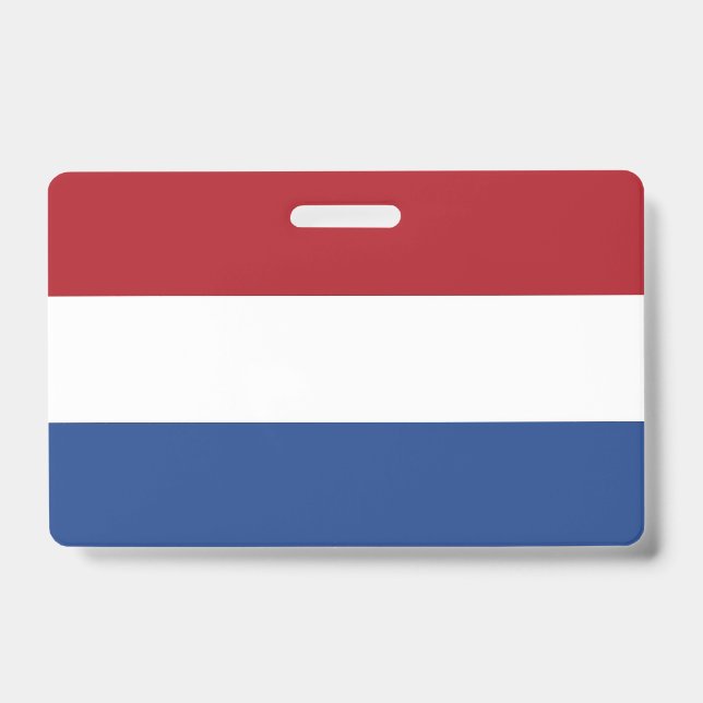 Badge nominatif avec drapeau des Pays-Bas (Avant)