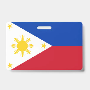 Badge nominatif avec drapeau des Philippines