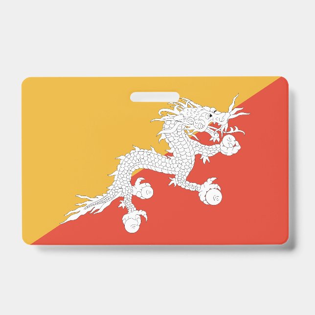 Badge nominatif avec drapeau du Bhoutan (Avant)